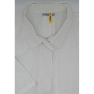 Snapdragon & Twig Blouse Women's XL White Oversized Button Front Casual Artsy